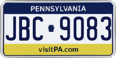 PA license plate JBC9083