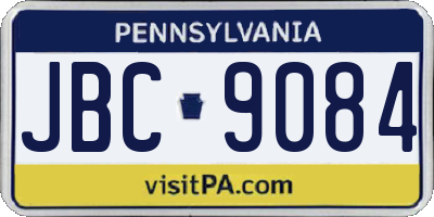 PA license plate JBC9084