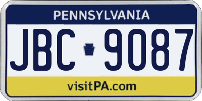 PA license plate JBC9087