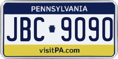 PA license plate JBC9090