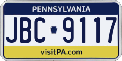 PA license plate JBC9117