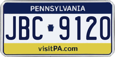 PA license plate JBC9120