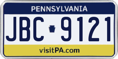 PA license plate JBC9121