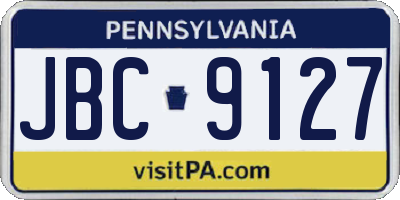 PA license plate JBC9127