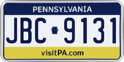 PA license plate JBC9131