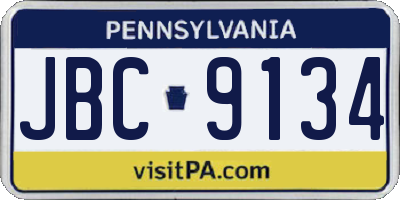 PA license plate JBC9134