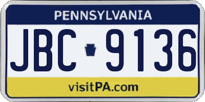 PA license plate JBC9136