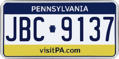 PA license plate JBC9137