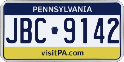 PA license plate JBC9142