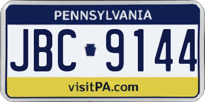 PA license plate JBC9144