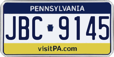 PA license plate JBC9145