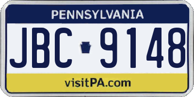 PA license plate JBC9148