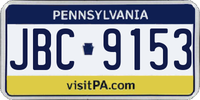 PA license plate JBC9153