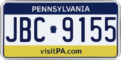 PA license plate JBC9155
