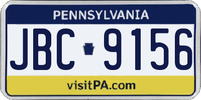 PA license plate JBC9156