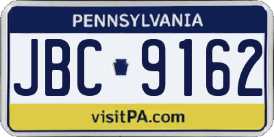 PA license plate JBC9162