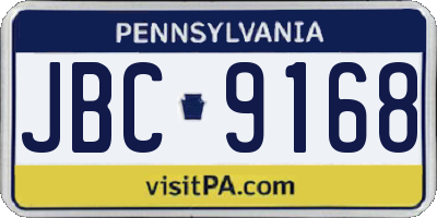 PA license plate JBC9168