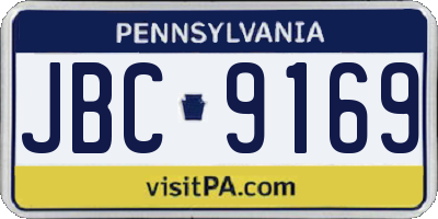 PA license plate JBC9169
