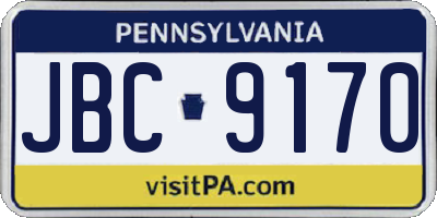 PA license plate JBC9170