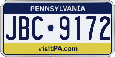 PA license plate JBC9172