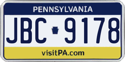 PA license plate JBC9178