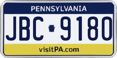 PA license plate JBC9180