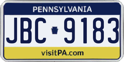 PA license plate JBC9183