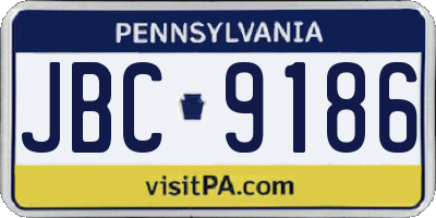 PA license plate JBC9186