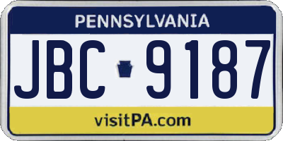 PA license plate JBC9187
