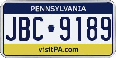 PA license plate JBC9189