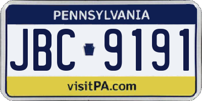 PA license plate JBC9191