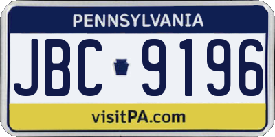 PA license plate JBC9196