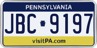 PA license plate JBC9197