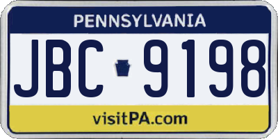 PA license plate JBC9198