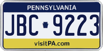PA license plate JBC9223