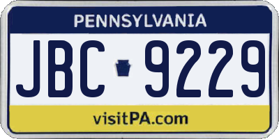 PA license plate JBC9229