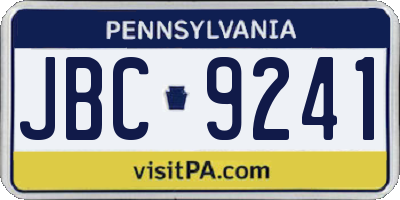 PA license plate JBC9241