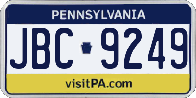 PA license plate JBC9249