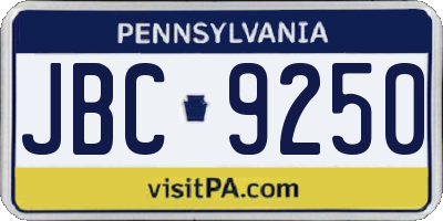 PA license plate JBC9250