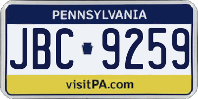 PA license plate JBC9259