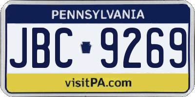 PA license plate JBC9269
