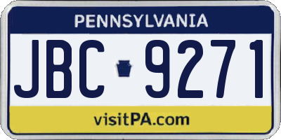 PA license plate JBC9271