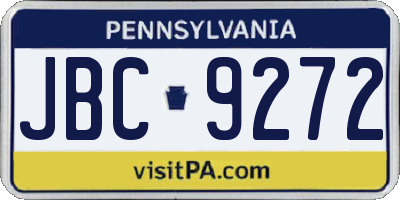 PA license plate JBC9272