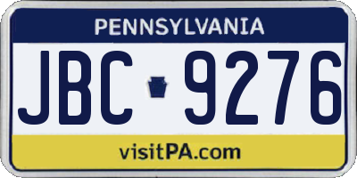 PA license plate JBC9276