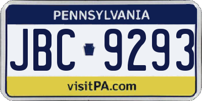 PA license plate JBC9293