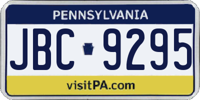 PA license plate JBC9295