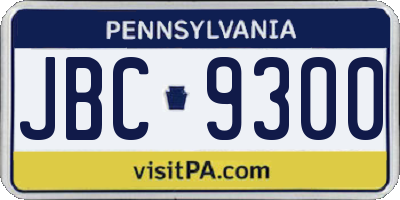 PA license plate JBC9300