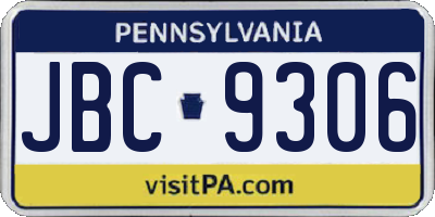 PA license plate JBC9306