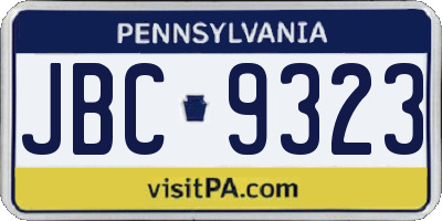 PA license plate JBC9323