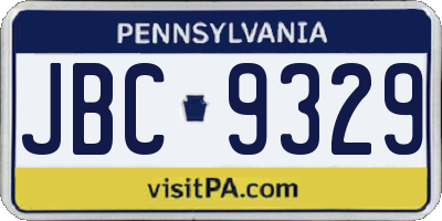 PA license plate JBC9329